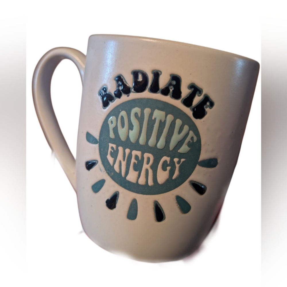 Cream and Black Energetic Burst Mug for Dining